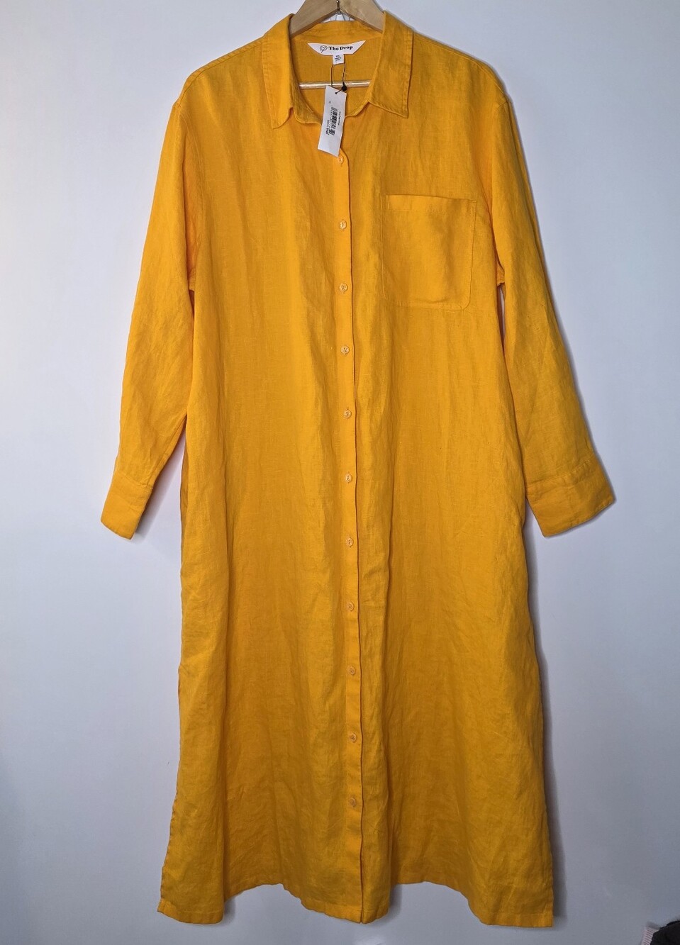 The Drop Fiona Relaxed 100% Linen Midi Shirt Dress NEW Size XXL